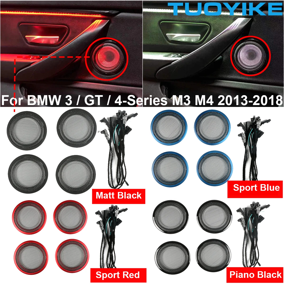 2/8 Colors LED Ambient Light For BMW 3 / GT / 4-Series M3 M4 F30 F31 F34 F35 F80 F82 Interior Decorative Hornspeaker Cover Lamps
2/8 Colors LED Ambient Light For BMW 3 / GT / 4-Series M3 M4 F30 F31 F34 F35 F80 F82 Interior Decorative Hornspeaker Cover Lamps