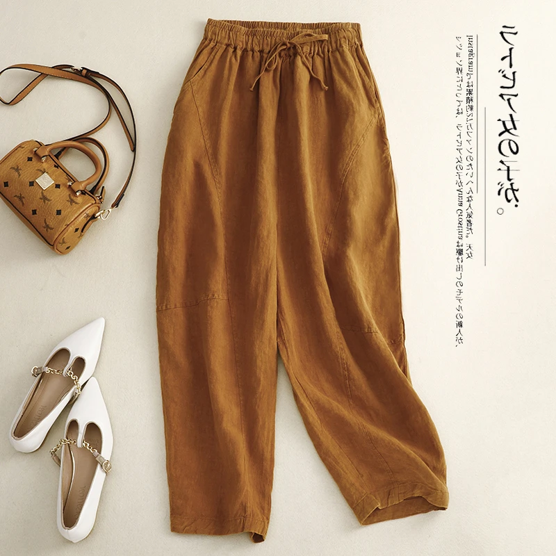 Fashion Women Casual Solid Color Cotton Linen Harem Pants Spring Summer Loose Mid Waist Female Clothes Drawstring Trousers
Fashion Women Casual Solid Color Cotton Linen Harem Pants Spring Summer Loose Mid Waist Female Clothes Drawstring Trousers
