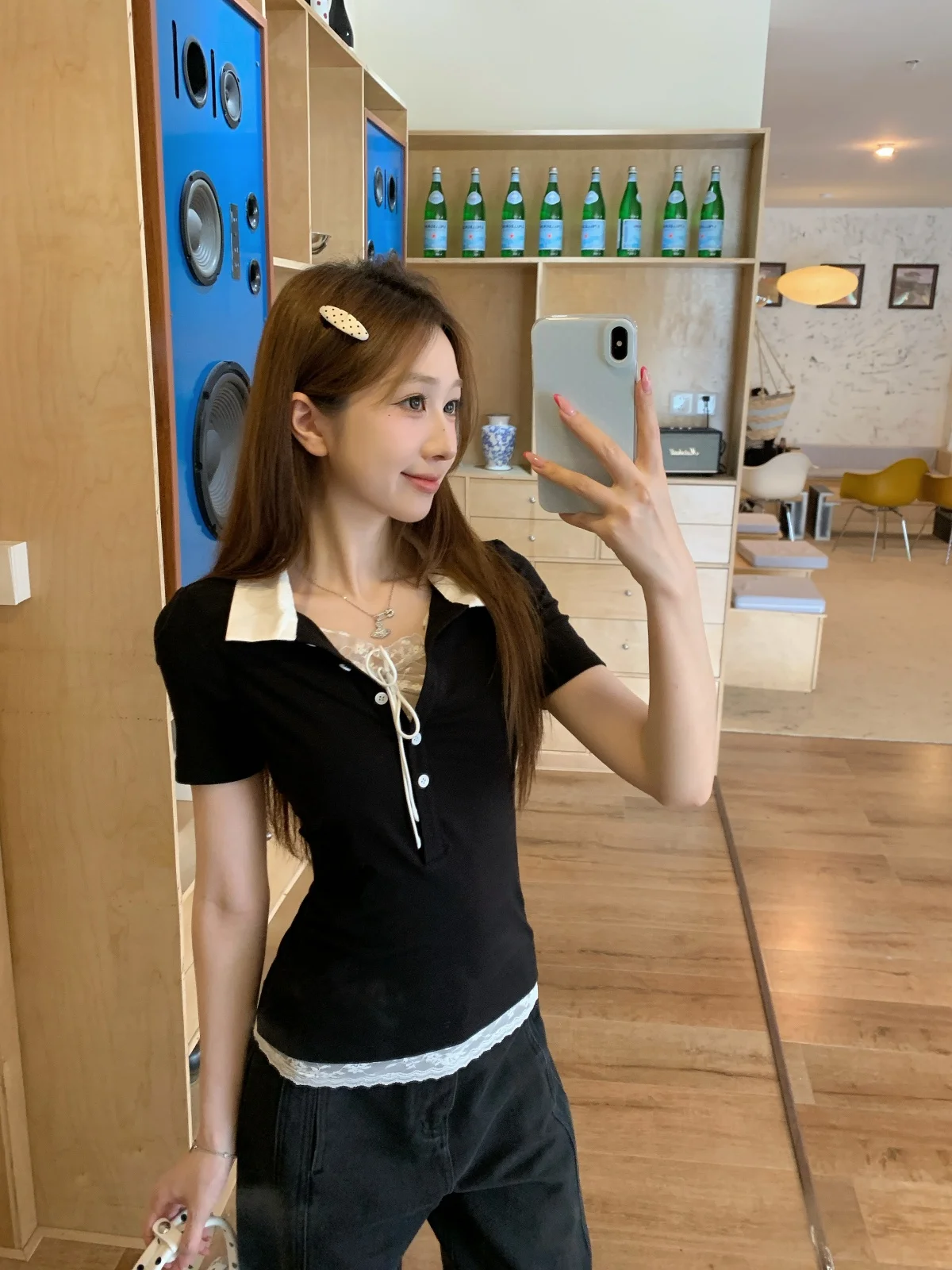 Kumikumi Korean Style Color Block Tie Dye Short Sleeve Slim Fit Women's T-Shirt Summer Fashionable Button up Top
Kumikumi Korean Style Color Block Tie Dye Short Sleeve Slim Fit Women's T-Shirt Summer Fashionable Button up Top