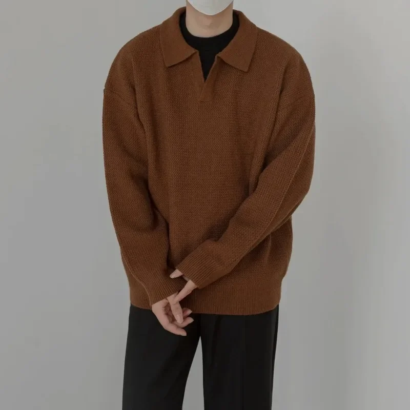 Autumn and Winter Korean Retro V-neck Sweater Pullover Polo Lapel Loose Inner Layered New Style Knit Sweater for Men Trend
Autumn and Winter Korean Retro V-neck Sweater Pullover Polo Lapel Loose Inner Layered New Style Knit Sweater for Men Trend