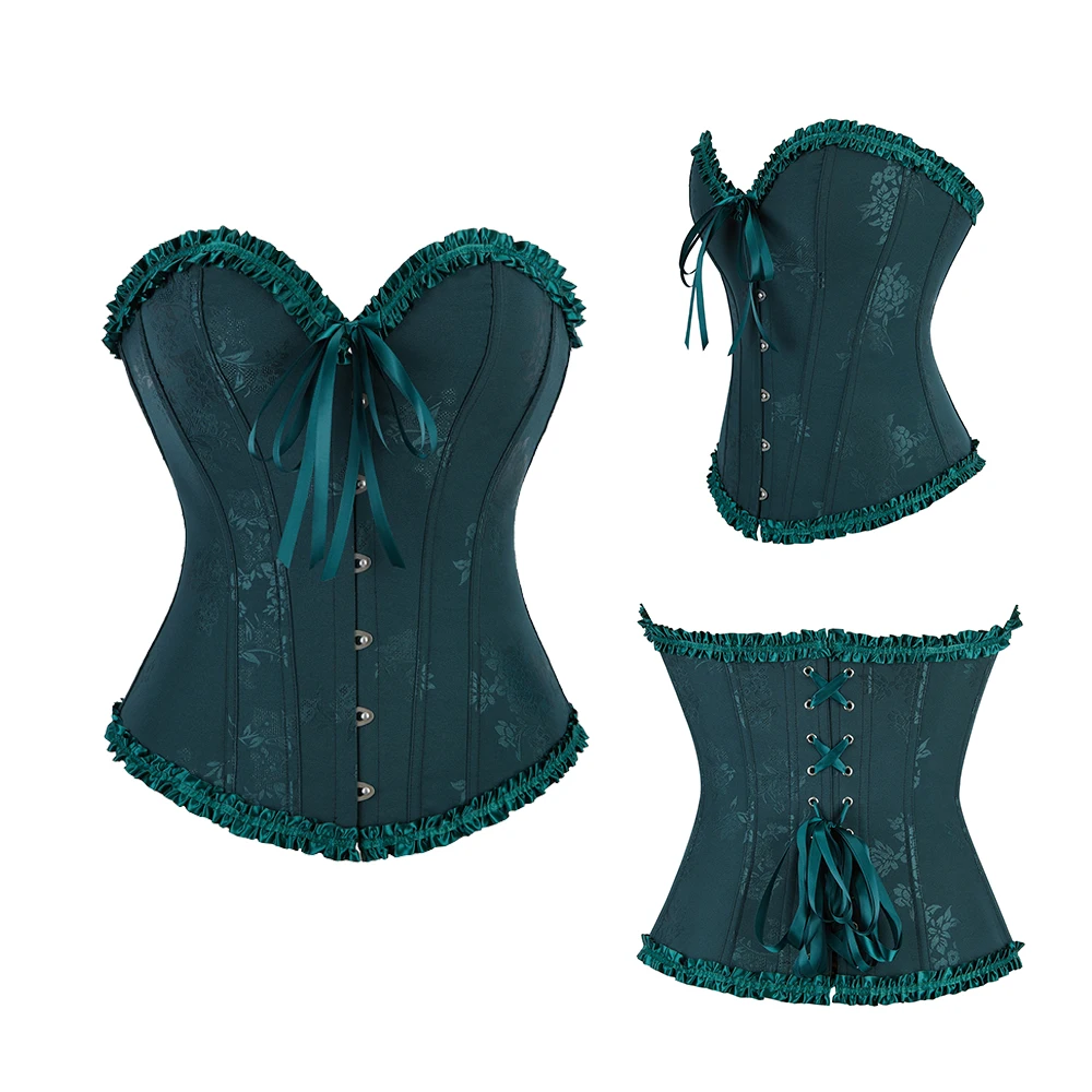 Lace Up Boned Overbust Corset Floral Slim Fit Shaper Bustier Top Corselets for Women
Lace Up Boned Overbust Corset Floral Slim Fit Shaper Bustier Top Corselets for Women