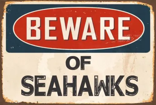 Остерегайтесь SEAHAWKS алюминия 8x12 металлическая винтажная репродукция знак опасности
Остерегайтесь SEAHAWKS алюминия 8x12 металлическая винтажная репродукция знак опасности