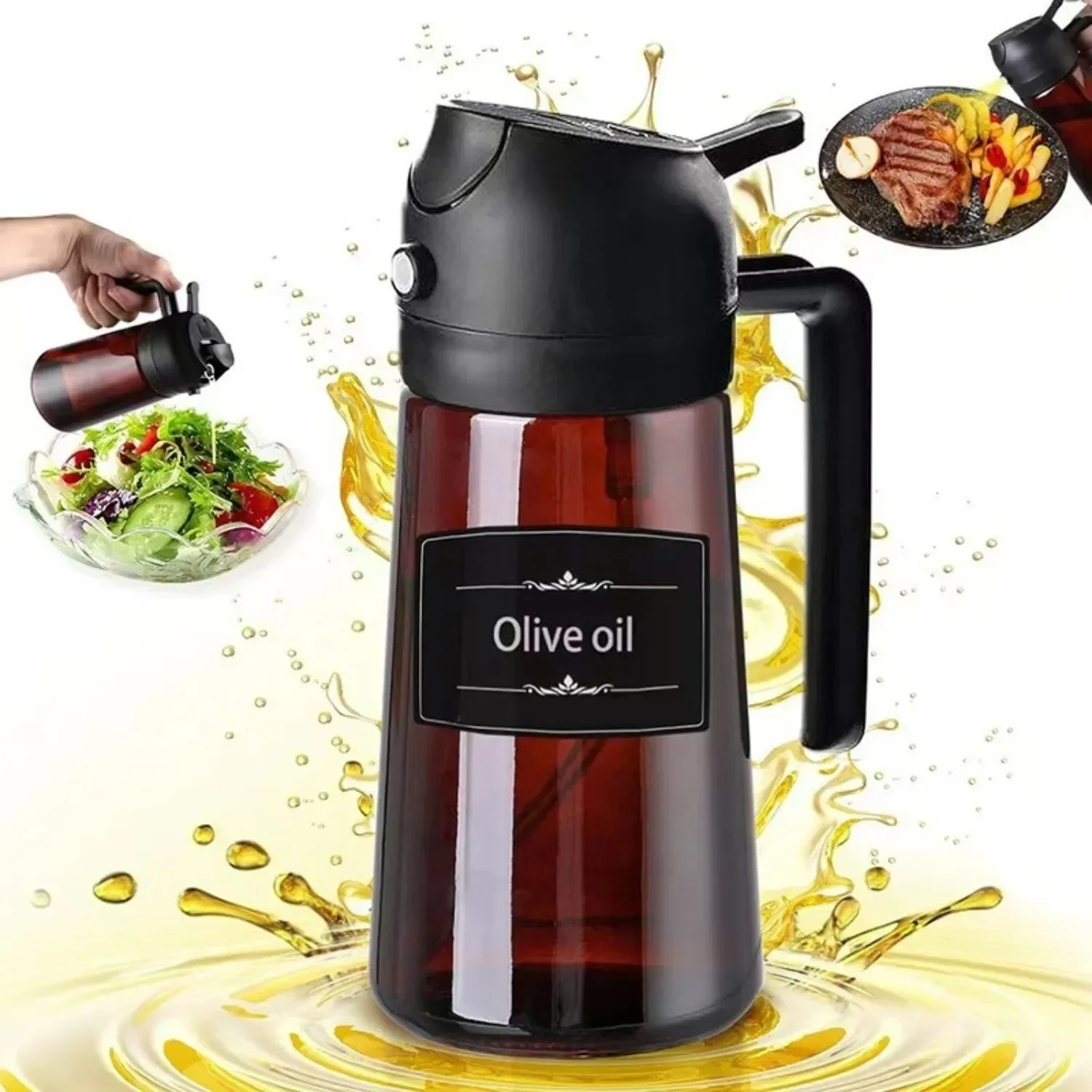 2-in-1 470ml Light Blocking Brown Oil Sprayer for Cooking Olive Oil Dispenser Bottle for Kitchen Oil Bottle Seasoning Tools Herb
2-in-1 470ml Light Blocking Brown Oil Sprayer for Cooking Olive Oil Dispenser Bottle for Kitchen Oil Bottle Seasoning Tools Herb