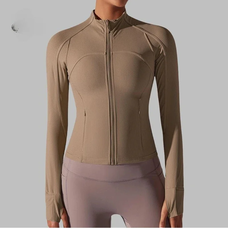 Yoga clothes women's waist thread long sleeves tight running training fitness quick drying top sports jacket
Yoga clothes women's waist thread long sleeves tight running training fitness quick drying top sports jacket