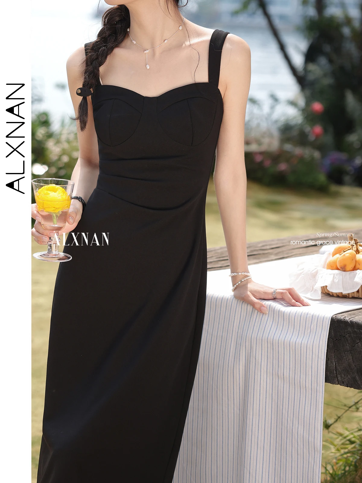ALXNAN Women's Black Dress Long Elegant Holiday Party Dress Trend 2025 Summer A-line Casual Sleeveless Ladies Clothing L55285
ALXNAN Women's Black Dress Long Elegant Holiday Party Dress Trend 2025 Summer A-line Casual Sleeveless Ladies Clothing L55285
