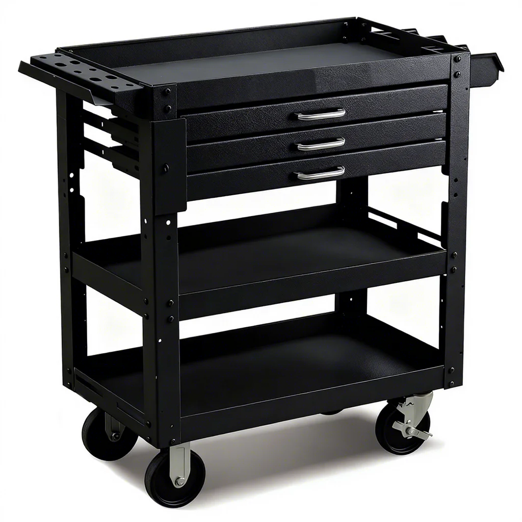 Metal Garage Tool Cart With 4-Wheel Utility Cart Customizable Drawers Layers 300kg Load Capacity Modern Design For Workshop Use
Metal Garage Tool Cart With 4-Wheel Utility Cart Customizable Drawers Layers 300kg Load Capacity Modern Design For Workshop Use