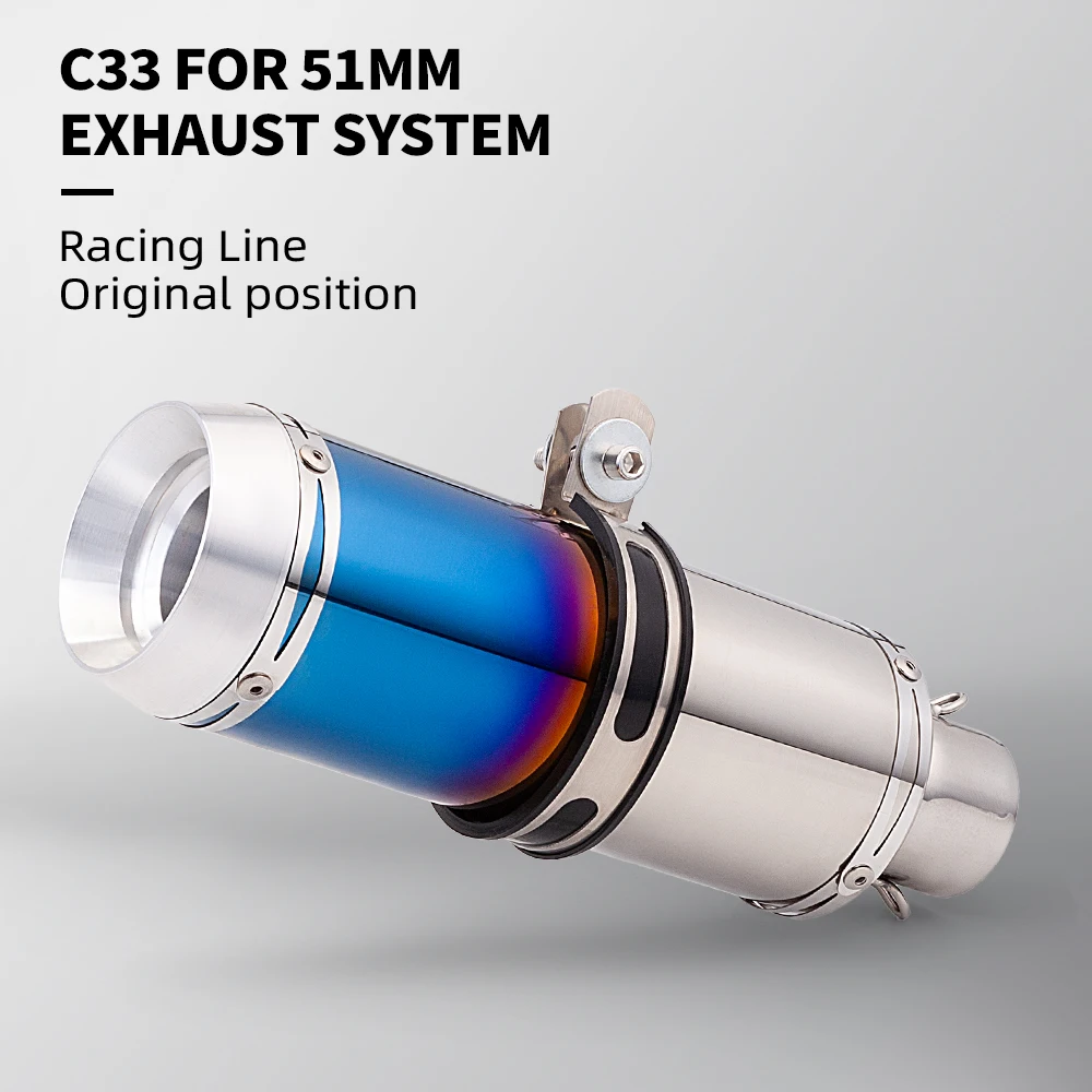 Universal 51mm Motorcycle Exhaust Stainless Steel Carbon Fiber Muffler for C33 Z900 R3 R25 MT07 MT09 R1 Z400 Z650
Universal 51mm Motorcycle Exhaust Stainless Steel Carbon Fiber Muffler for C33 Z900 R3 R25 MT07 MT09 R1 Z400 Z650
