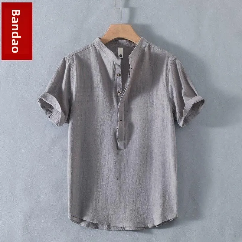 Summer Men's Cotton Linen T-Shirt Grey Style Short Sleeve Shirt Casual Loose Fit Breathable Lightweight Color Shirt
Summer Men's Cotton Linen T-Shirt Grey Style Short Sleeve Shirt Casual Loose Fit Breathable Lightweight Color Shirt
