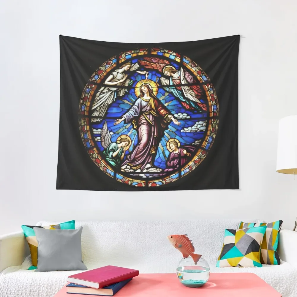 The Assumption of Mary in Stained Glass Majesty Tapestry Home Supplies Decoration For Home Korean Room Decor Tapestry
The Assumption of Mary in Stained Glass Majesty Tapestry Home Supplies Decoration For Home Korean Room Decor Tapestry