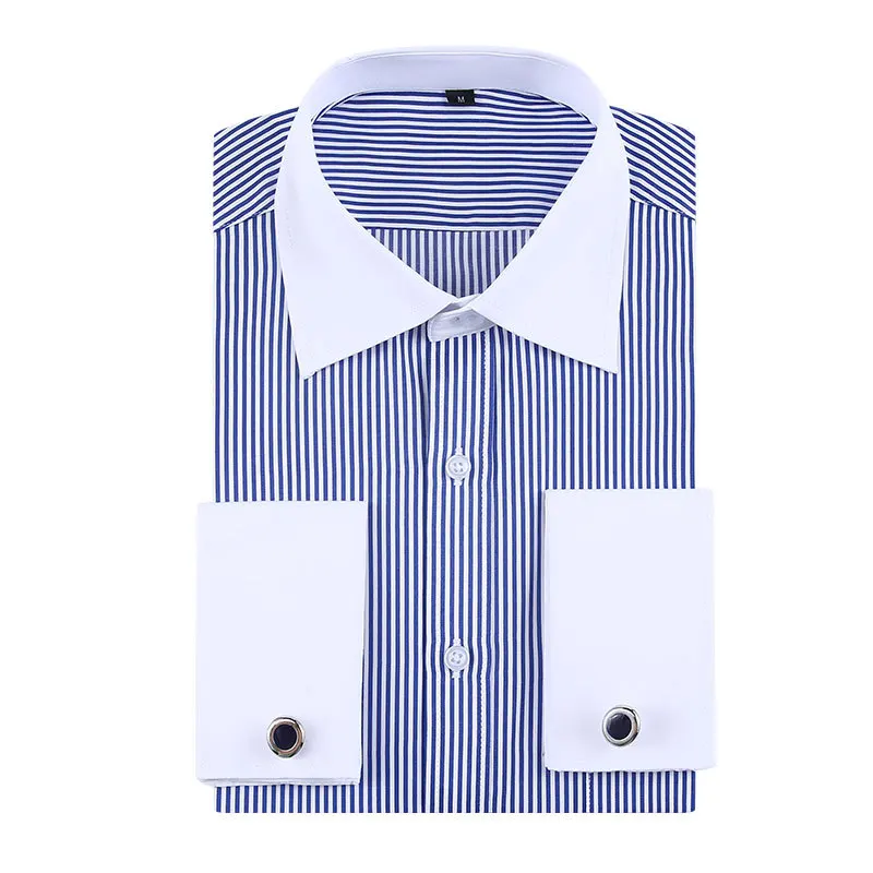 New Style Men's French Formal Shirt Striped Long-sleeved Men's Top Versatile Pocket Design Fashionable Men's Clothing
New Style Men's French Formal Shirt Striped Long-sleeved Men's Top Versatile Pocket Design Fashionable Men's Clothing