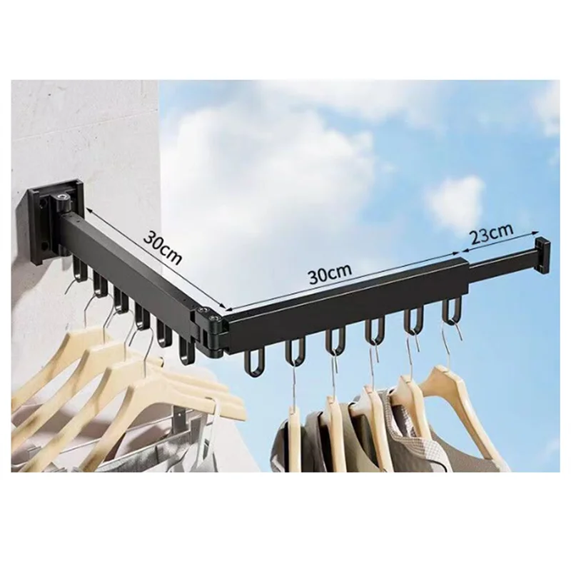 AC23-Extendable Clothes Hanger Home Laundry Clothesline 2 Fold With 12 Aluminum Ring Black
AC23-Extendable Clothes Hanger Home Laundry Clothesline 2 Fold With 12 Aluminum Ring Black