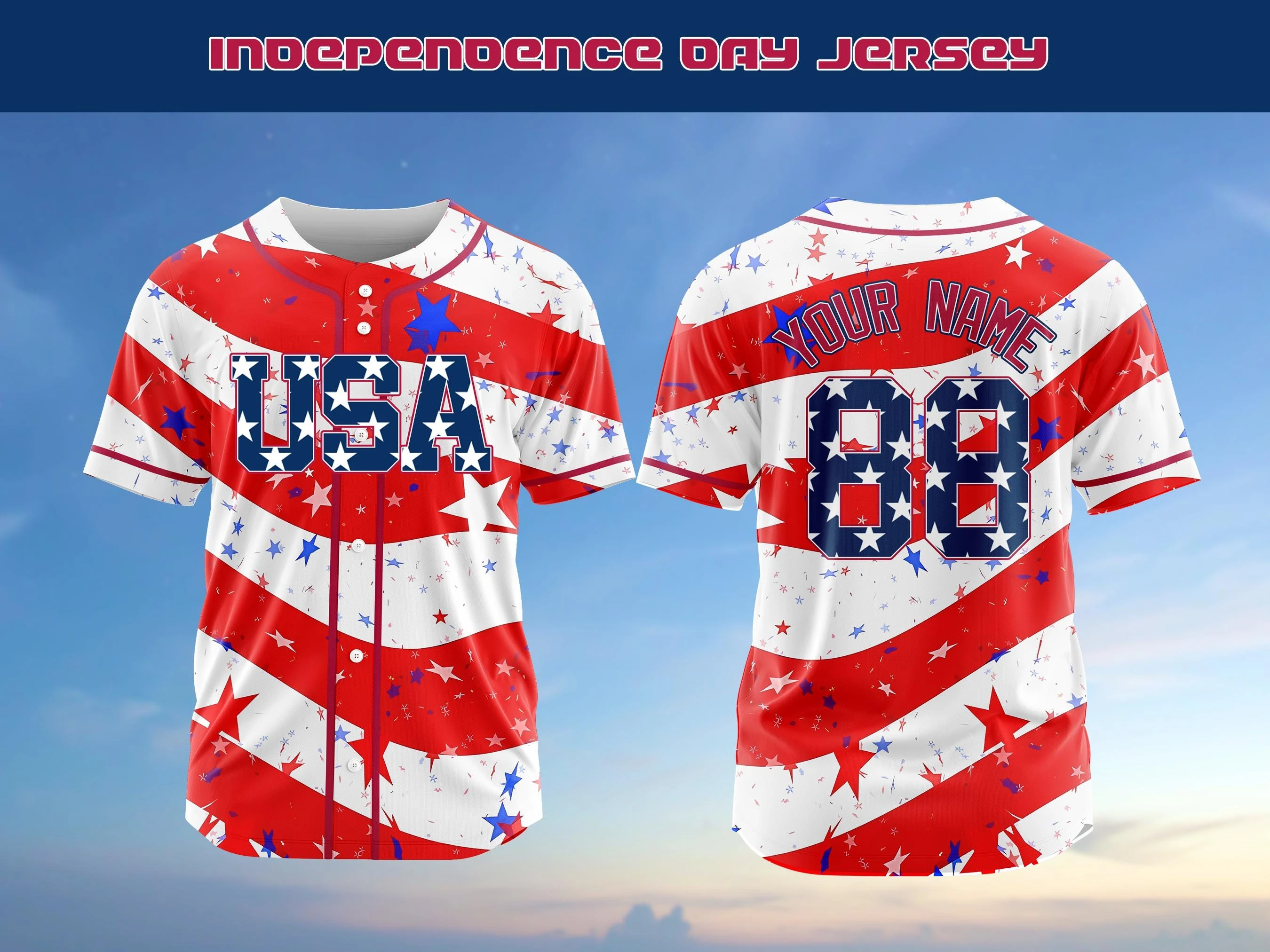Custom Baseball Jersey, Personalized Jersey, Independence Day Baseball Shirt, Patriotic Team Uniform for Couples and Players
Custom Baseball Jersey, Personalized Jersey, Independence Day Baseball Shirt, Patriotic Team Uniform for Couples and Players
