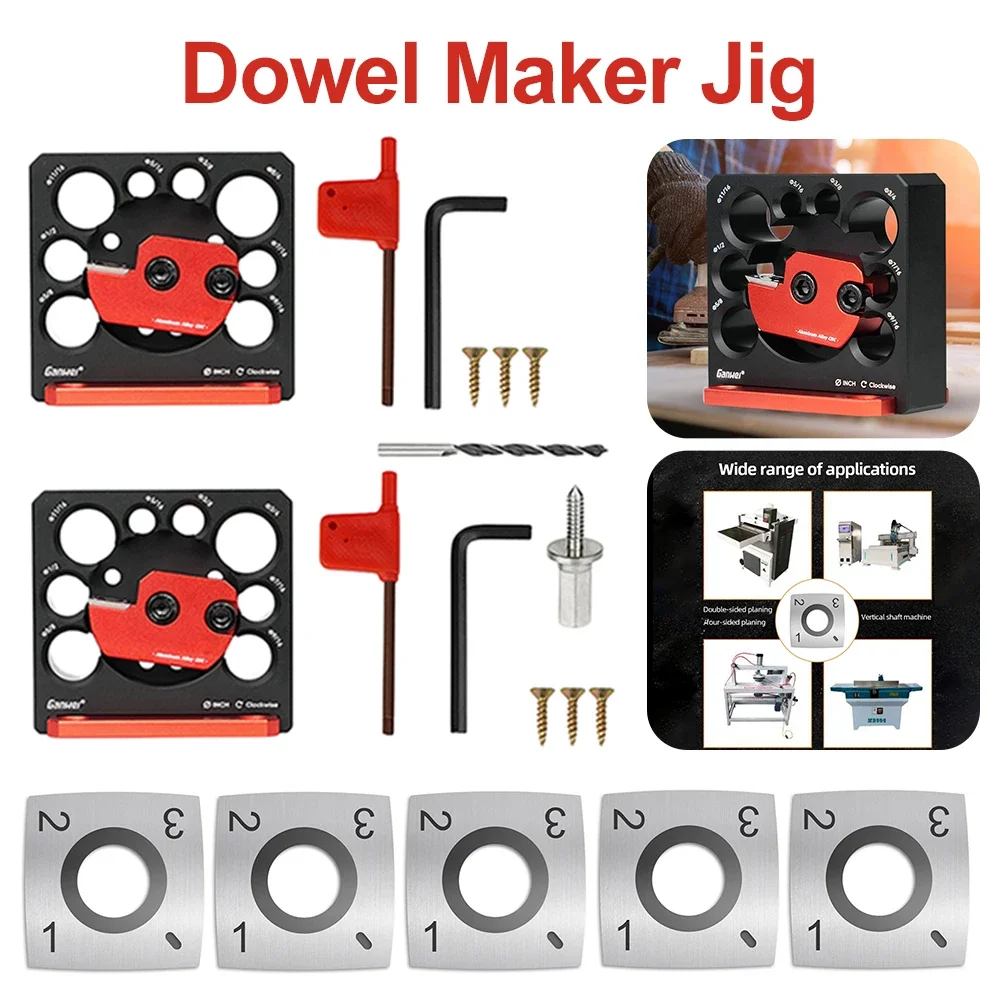 Adjustable Dowel Maker Jig 5/16-3/4inch with Carbide Blades Woodworking Electric Drill Milling Dowel Round Rod Auxiliary Tool
Adjustable Dowel Maker Jig 5/16-3/4inch with Carbide Blades Woodworking Electric Drill Milling Dowel Round Rod Auxiliary Tool