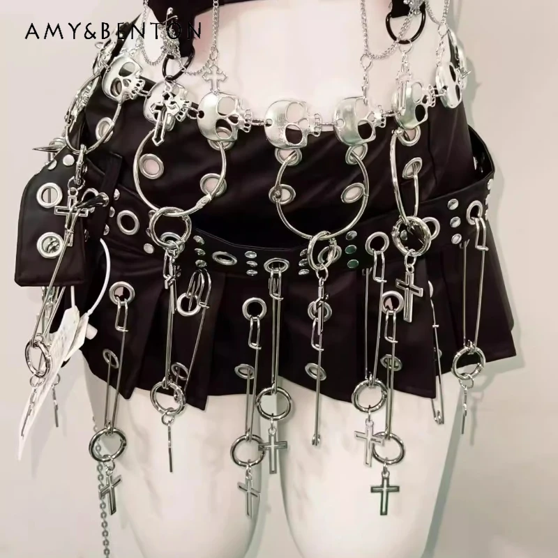 Original Design Black Rivet Metal Sweet Cool Y2K Mini Skirt 2025 Punk Goth Style European American Sexy Hot Girl Skirts Ladies
Original Design Black Rivet Metal Sweet Cool Y2K Mini Skirt 2025 Punk Goth Style European American Sexy Hot Girl Skirts Ladies