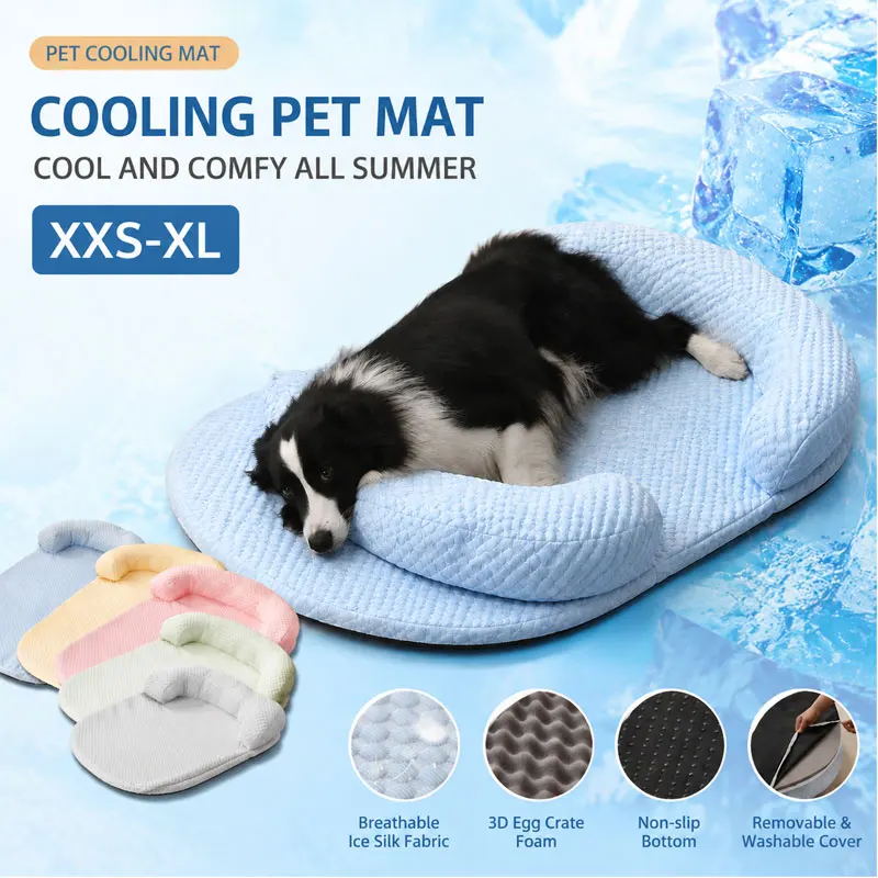 Summer Cooling Pet Bed with Neck Support Pillow Breathable Ice Silk Dog Cat Cooling Cushion Washable Ati-slip Puppy Sleeping Mat
Summer Cooling Pet Bed with Neck Support Pillow Breathable Ice Silk Dog Cat Cooling Cushion Washable Ati-slip Puppy Sleeping Mat