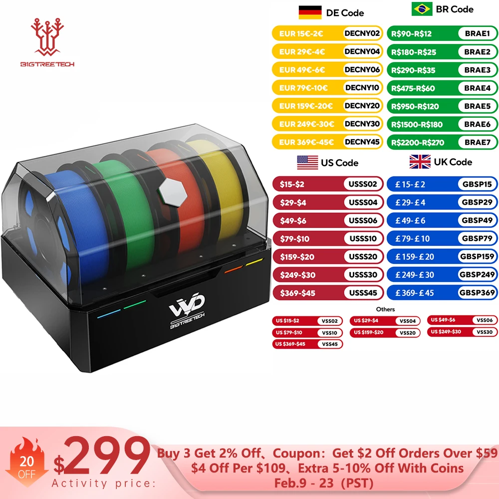 BIGTREETECH ViViD Многоцветная коробка для печати с принтом во время сушки RFID-идентификации для Voron2.4 Trident VZbot Klipper
BIGTREETECH ViViD Многоцветная коробка для печати с принтом во время сушки RFID-идентификации для Voron2.4 Trident VZbot Klipper