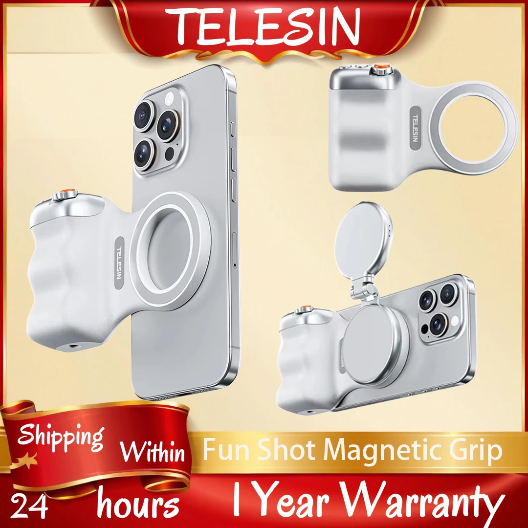 TELESIN Magnetic Phone Camera Shoot Hand Grip Phone Holder Shooting Aid Remote Control Handle for Iphone HUAWEI SAMSUNG Phone
TELESIN Magnetic Phone Camera Shoot Hand Grip Phone Holder Shooting Aid Remote Control Handle for Iphone HUAWEI SAMSUNG Phone