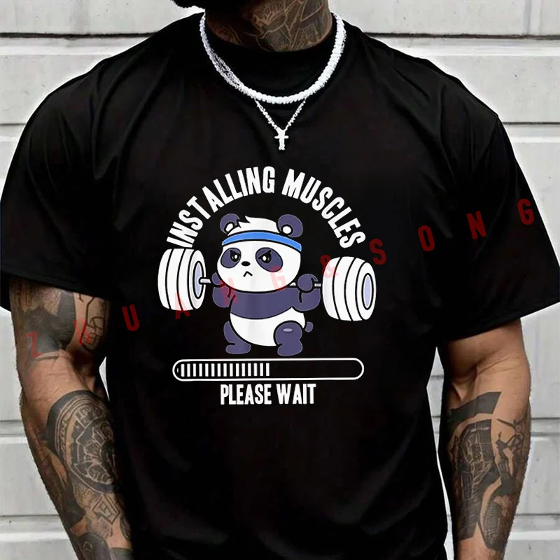 Men's Women Summer T-shirt Funny Gym Panda WeightliftingTee Loose Short Sleeved Casual Basic TShirt Round Unisex Tops
Men's Women Summer T-shirt Funny Gym Panda WeightliftingTee Loose Short Sleeved Casual Basic TShirt Round Unisex Tops