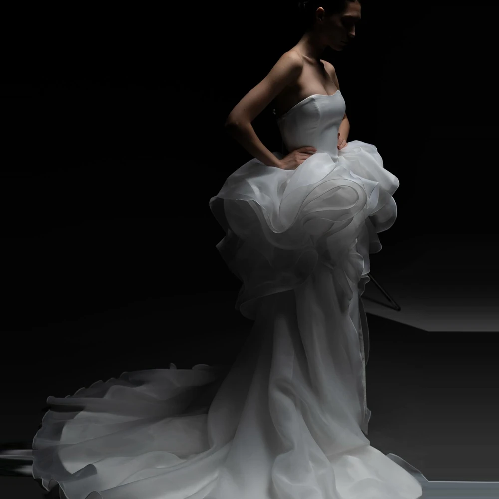 Elegant White Organza Bridal Gown Extra Puffy Mesh Mermaid Wedding Party Dress Premium Strapless Tulle Long Pageant Dresses
Elegant White Organza Bridal Gown Extra Puffy Mesh Mermaid Wedding Party Dress Premium Strapless Tulle Long Pageant Dresses