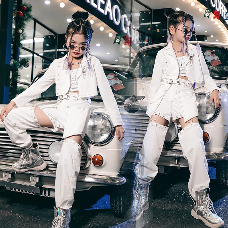 White Hip Hop Jazz Dancewear Kids Dancer Outfit Fashion Street Dance Performance Stage Costume Girls Festival Clothing
White Hip Hop Jazz Dancewear Kids Dancer Outfit Fashion Street Dance Performance Stage Costume Girls Festival Clothing