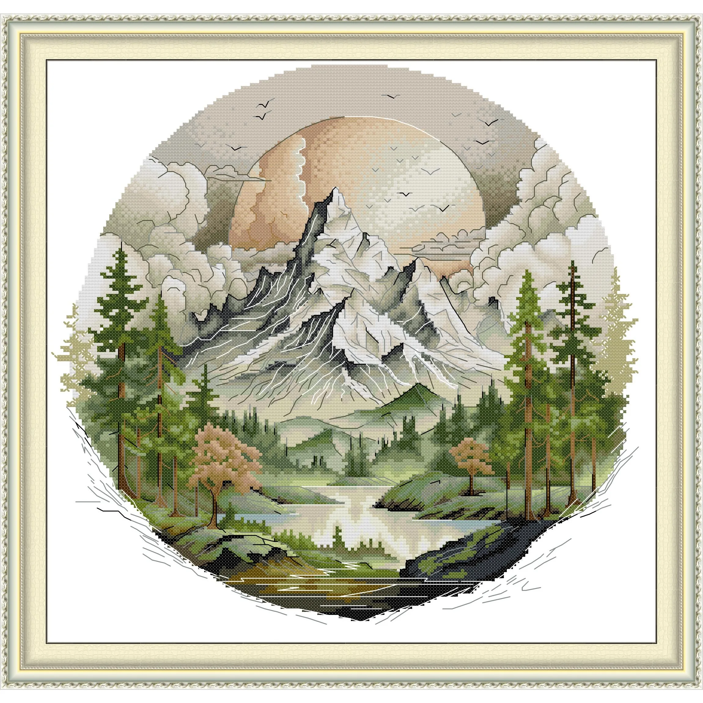 Soulgift News Pre-Printed Cross Stitch Kit,Stamped Aida Fabric with DMC Threads,Embroidery Kit -Sunrise Over The Snowy Mountains
Soulgift News Pre-Printed Cross Stitch Kit,Stamped Aida Fabric with DMC Threads,Embroidery Kit -Sunrise Over The Snowy Mountains