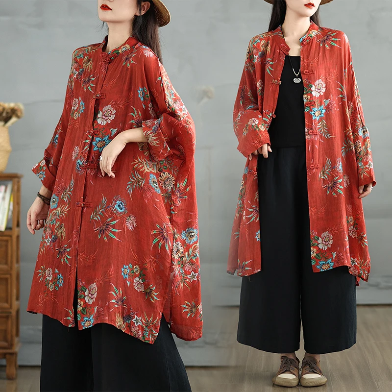 Женская осенняя модная льняная рубашка-платье средней длины в стиле бохо с воротником-стойкой и принтом, в буддийском стиле Дзен
Женская осенняя модная льняная рубашка-платье средней длины в стиле бохо с воротником-стойкой и принтом, в буддийском стиле Дзен