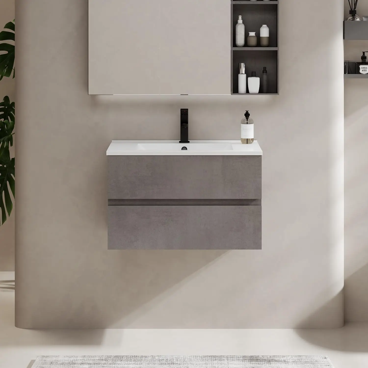 30" Wall Mounted Bathroom Vanity with Sink Combo Set, Floating Bathroom Storage Cabinet w/Bevelled Invisible Handles, 2, Custom
30" Wall Mounted Bathroom Vanity with Sink Combo Set, Floating Bathroom Storage Cabinet w/Bevelled Invisible Handles, 2, Custom