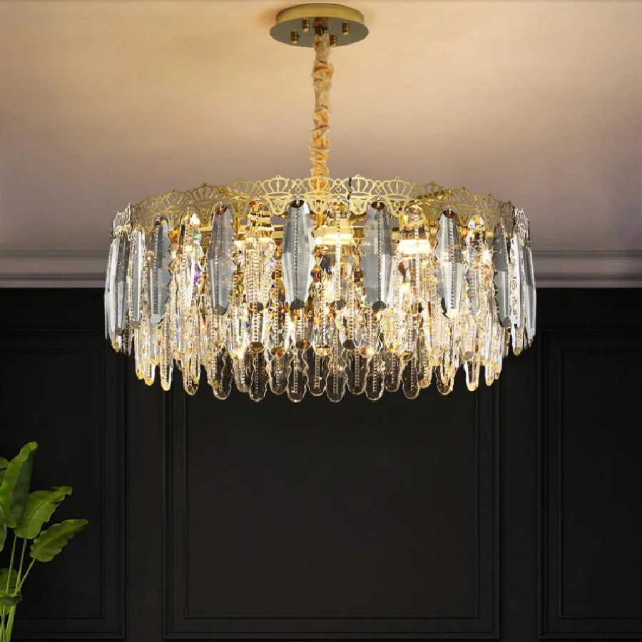 Modern living room crystal chandelier new bedroom lamp luxury hotel stainless steel decorative lighting
Modern living room crystal chandelier new bedroom lamp luxury hotel stainless steel decorative lighting