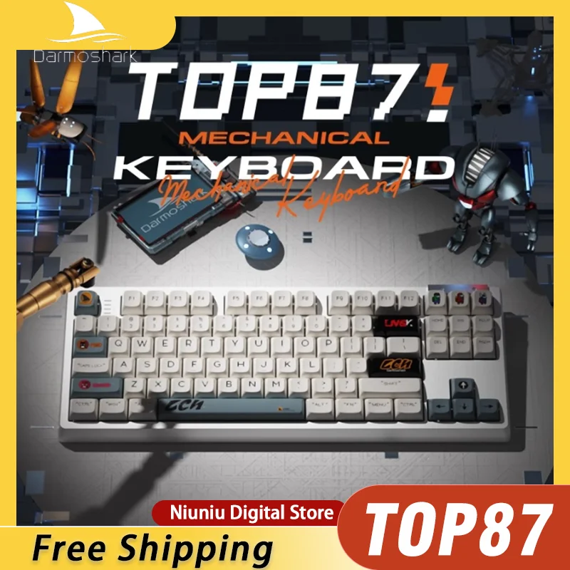 Darmoshark TOP87 Mechanical Gaming Keyboard 87-Key Tri-Mode RGB Backlit Hot-Swap Macro Keyboard Compatible with IOS Android
Darmoshark TOP87 Mechanical Gaming Keyboard 87-Key Tri-Mode RGB Backlit Hot-Swap Macro Keyboard Compatible with IOS Android