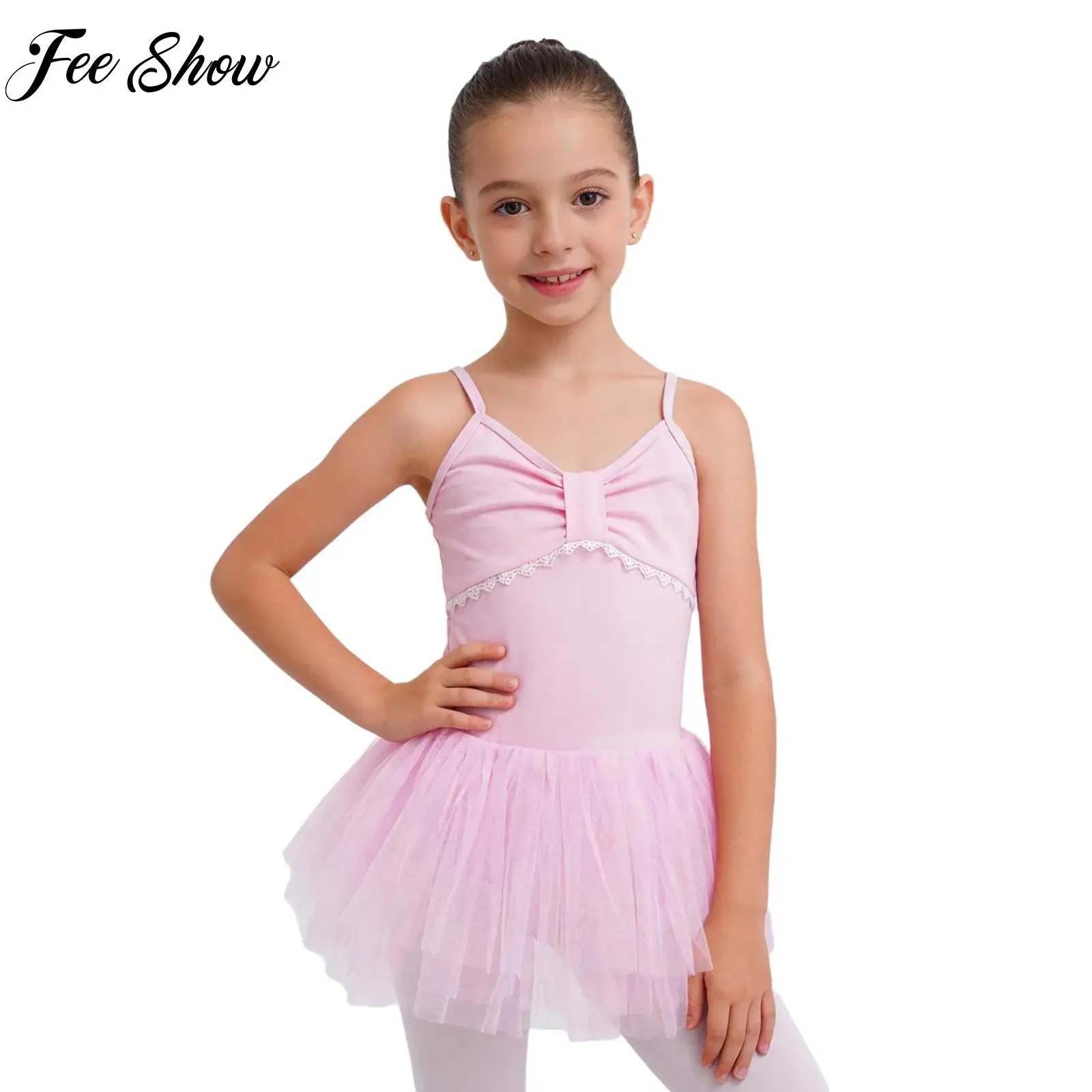 Kids Girls Rhythmic Ballet Dance Dress Spaghetti Straps Ruched Lace Trim Bodice Tulle Dress Contemporary Stage Performance Dress
Kids Girls Rhythmic Ballet Dance Dress Spaghetti Straps Ruched Lace Trim Bodice Tulle Dress Contemporary Stage Performance Dress