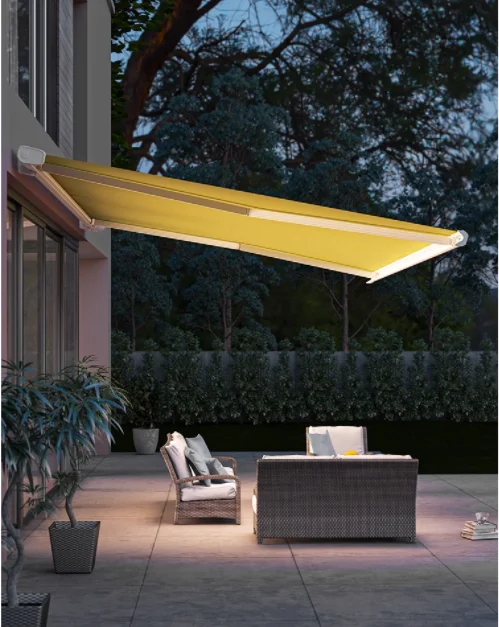 Customized Retractable Patio Awning Modern Design Aluminum Alloy Frame Full Cassette Steel Support Manual Awnings
Customized Retractable Patio Awning Modern Design Aluminum Alloy Frame Full Cassette Steel Support Manual Awnings