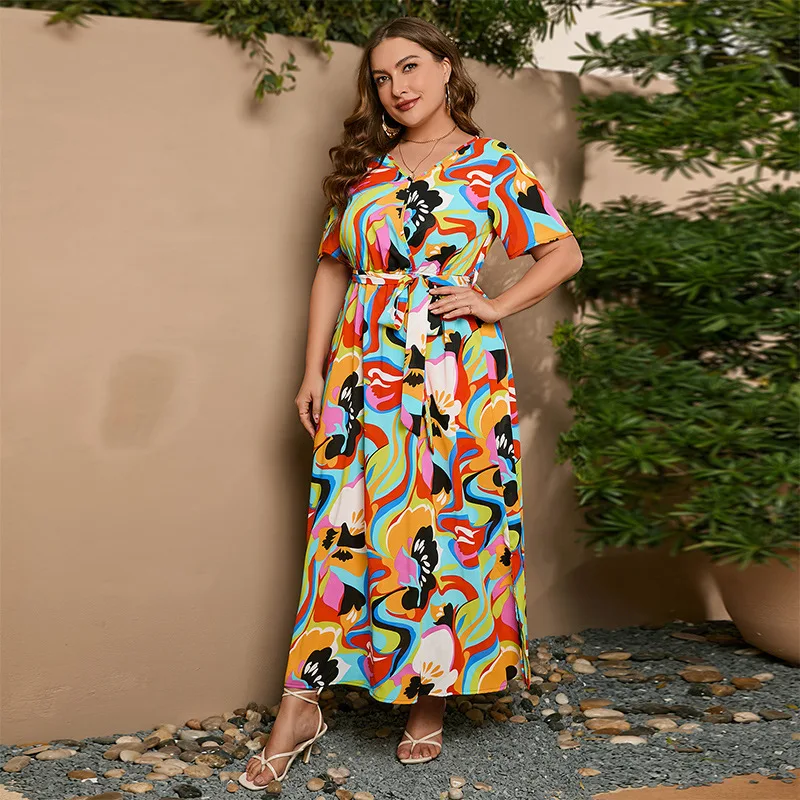 Art Symphony Large Size Dress Short Sleeve Chiffon Long Dress Fashion Simple Elegance Temperament High-end Holiday Evening Dress
Art Symphony Large Size Dress Short Sleeve Chiffon Long Dress Fashion Simple Elegance Temperament High-end Holiday Evening Dress