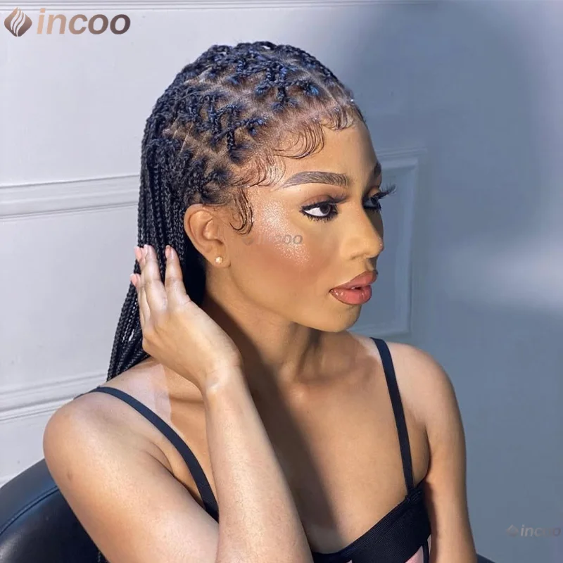 36" Full Lace Braided Wigs for Black Women Synthetic Knotless Box Braiding Wig With Baby Hair Cornrow Braids Lace Wigs
36" Full Lace Braided Wigs for Black Women Synthetic Knotless Box Braiding Wig With Baby Hair Cornrow Braids Lace Wigs