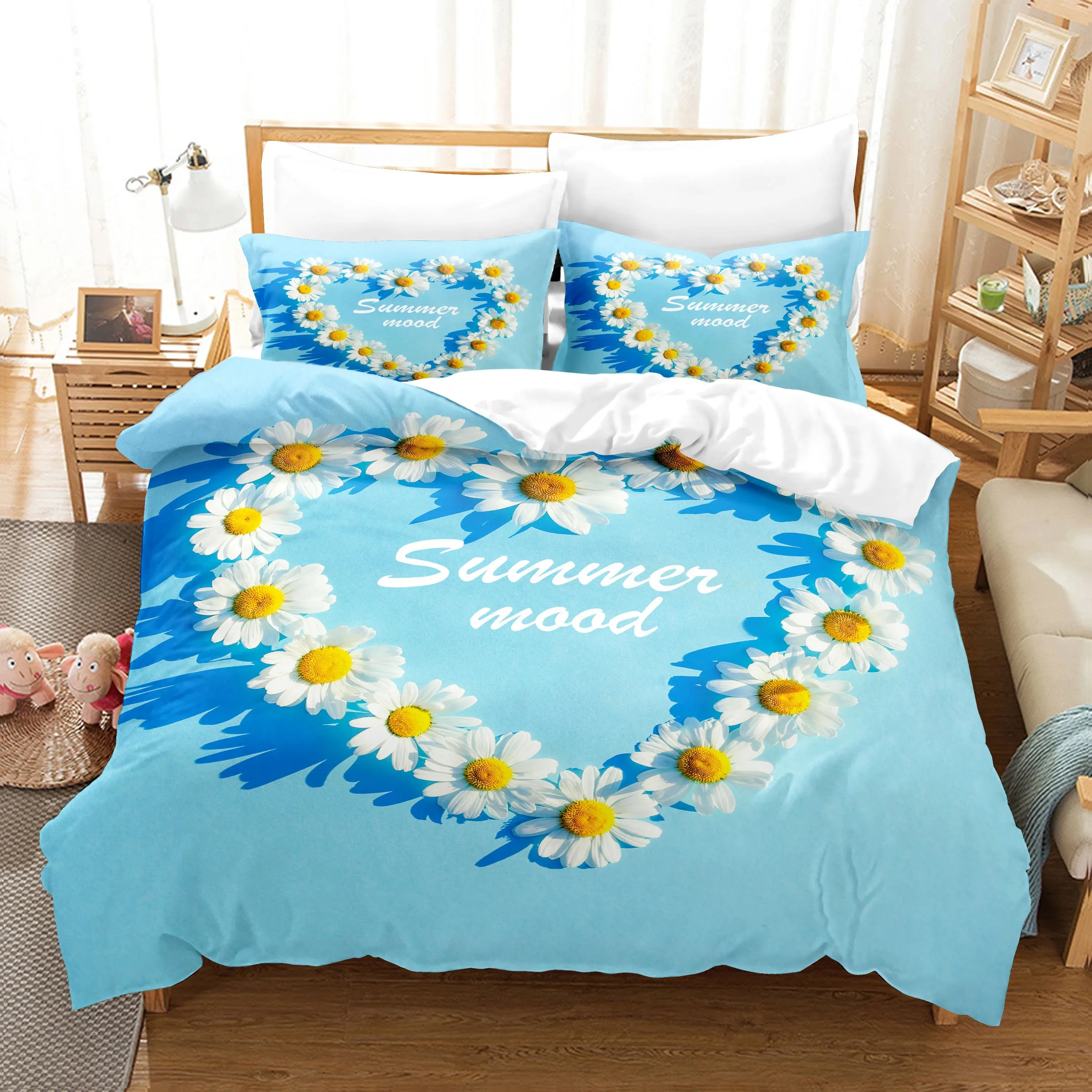 Chrysanthemum Duvet Cover Set Queen Size Bedding Set Stylish Decor Pastoral Comforter Cover+Pillowcases Blossom Soft Microfiber
Chrysanthemum Duvet Cover Set Queen Size Bedding Set Stylish Decor Pastoral Comforter Cover+Pillowcases Blossom Soft Microfiber