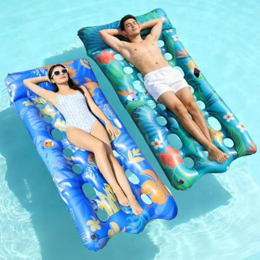 Pool Floats Lounger, 2 PCS 72''x35'' Ultra-Comfort Pool Rafts for Adults with Cooling Headrest and Cup Holders, Pool Floaties R
Pool Floats Lounger, 2 PCS 72''x35'' Ultra-Comfort Pool Rafts for Adults with Cooling Headrest and Cup Holders, Pool Floaties R