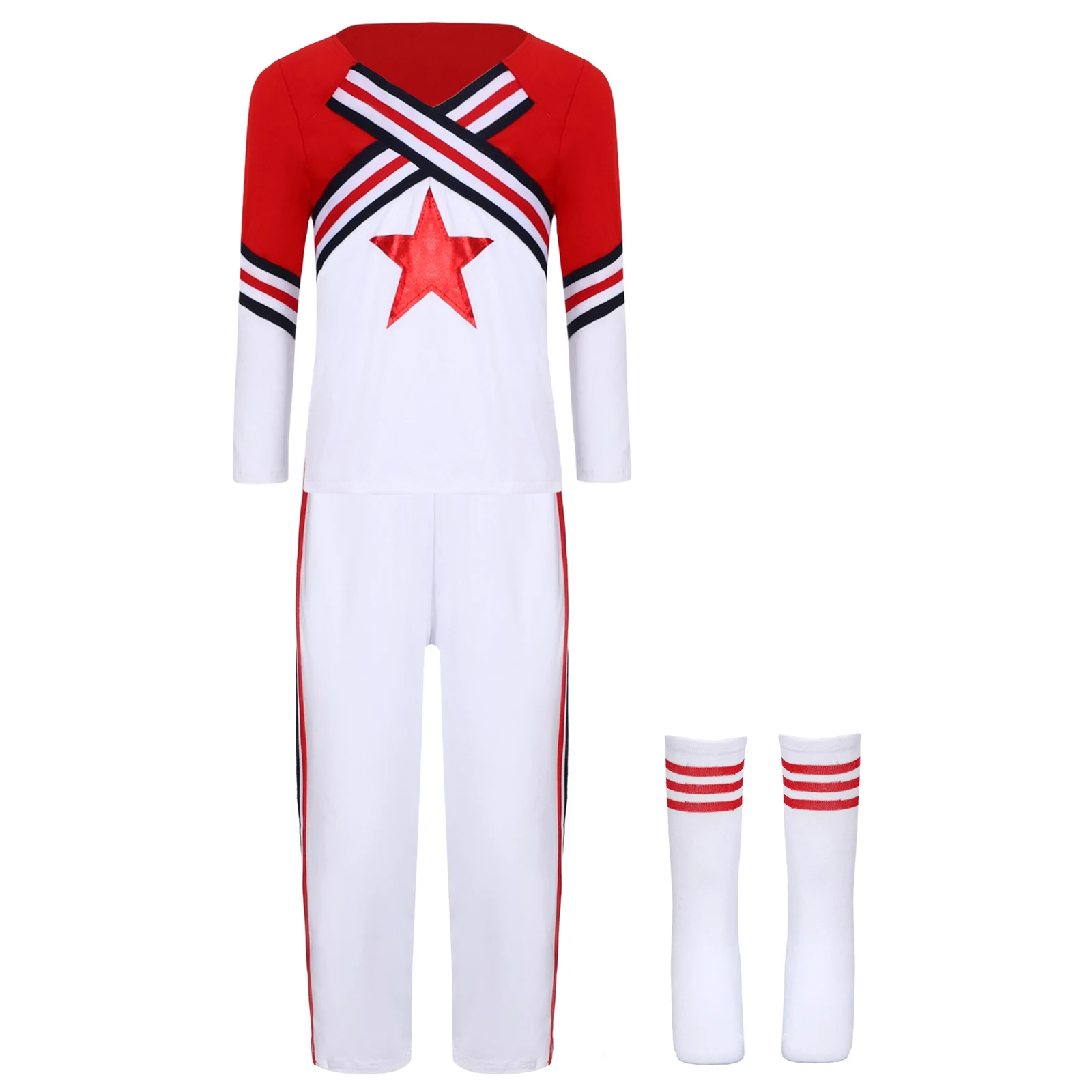 2Pcs Kids Unisex Cheerleading Uniform Outfit Boys Girls Cheerleader Costumes School Activities Dance Sport Meeting Cheer Outfit
2Pcs Kids Unisex Cheerleading Uniform Outfit Boys Girls Cheerleader Costumes School Activities Dance Sport Meeting Cheer Outfit