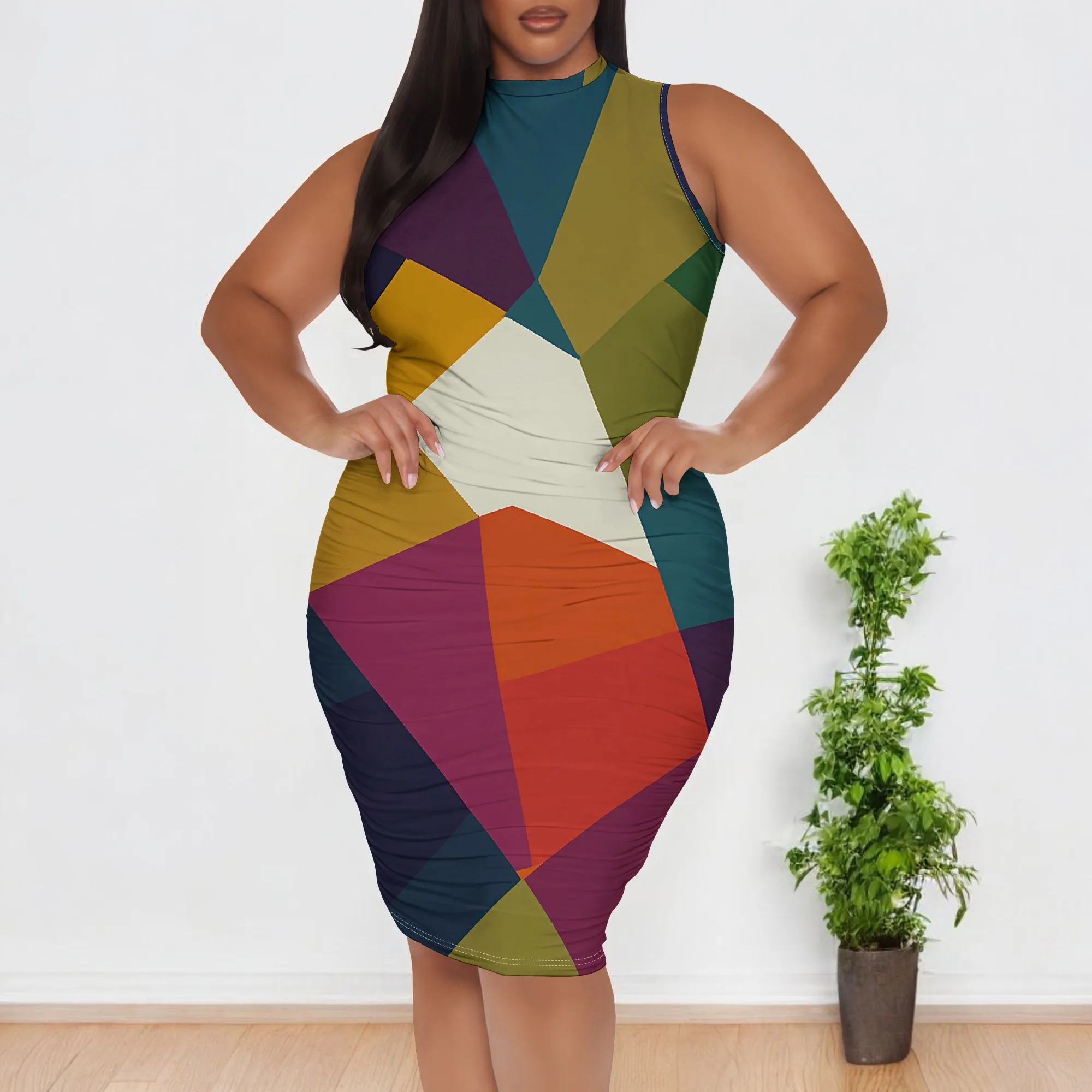 Plus Size Geometric Bodycon Dress XL-6XL Sleeveless Color Block Style for Afro Modern or Art Show Look
Plus Size Geometric Bodycon Dress XL-6XL Sleeveless Color Block Style for Afro Modern or Art Show Look