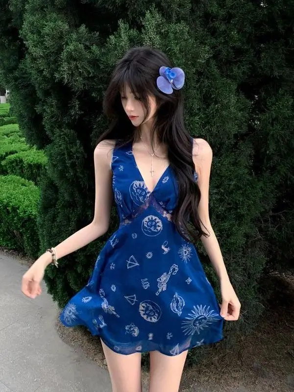Spicy Girl Style Floral Print Vest Dress Women's Summer New Small Size A-Line Waist Cinching Slimming Holiday Short Skirt
Spicy Girl Style Floral Print Vest Dress Women's Summer New Small Size A-Line Waist Cinching Slimming Holiday Short Skirt