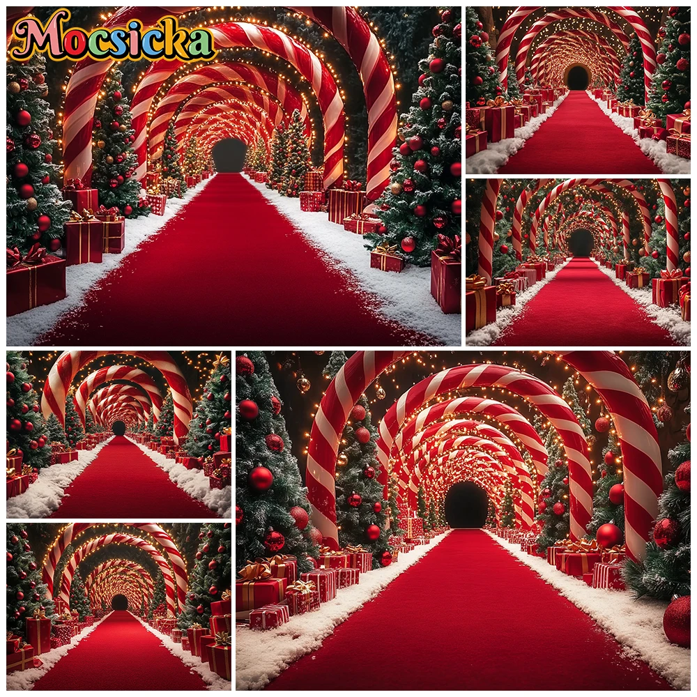 Mocsicka Candy Cane Christmas Photography Backdrop Red Carpet Tunnel Photo Background Family Kid New Year Holiday Party Tapestry
Mocsicka Candy Cane Christmas Photography Backdrop Red Carpet Tunnel Photo Background Family Kid New Year Holiday Party Tapestry