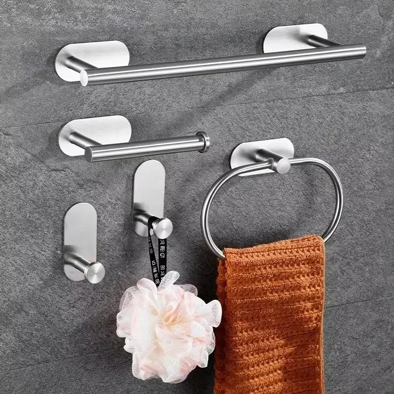 304 Stainless Steel No Drill Bathroom Hardware Set 5pcs, Wall Mounted Towel Rack and Bar, Hotel Quality Bath Accessories
304 Stainless Steel No Drill Bathroom Hardware Set 5pcs, Wall Mounted Towel Rack and Bar, Hotel Quality Bath Accessories