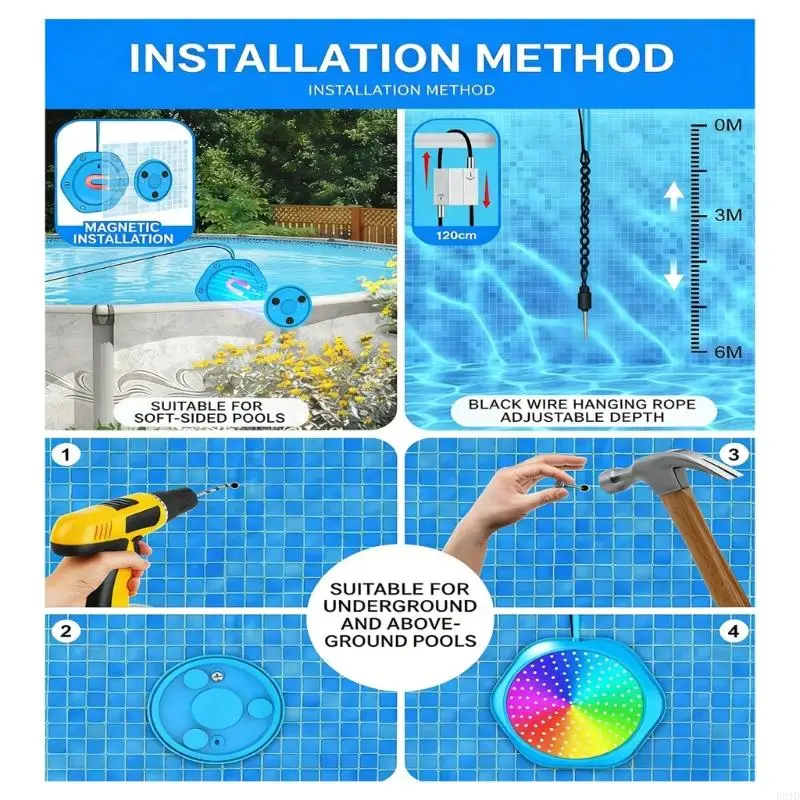 Swimming Pool Light LED Waterproof Underwater Mount Lamp for Nighttimes Use
Swimming Pool Light LED Waterproof Underwater Mount Lamp for Nighttimes Use