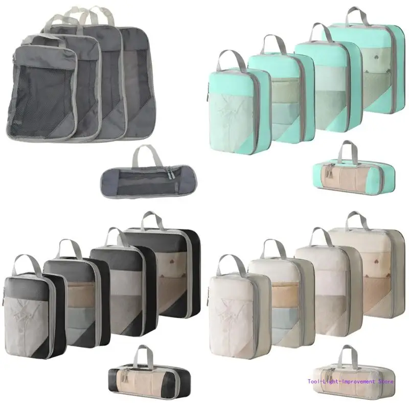 C63E 5Pcs/set Travel Bag Compression Packing Cubes Lightweight Storage Bag Portable
C63E 5Pcs/set Travel Bag Compression Packing Cubes Lightweight Storage Bag Portable