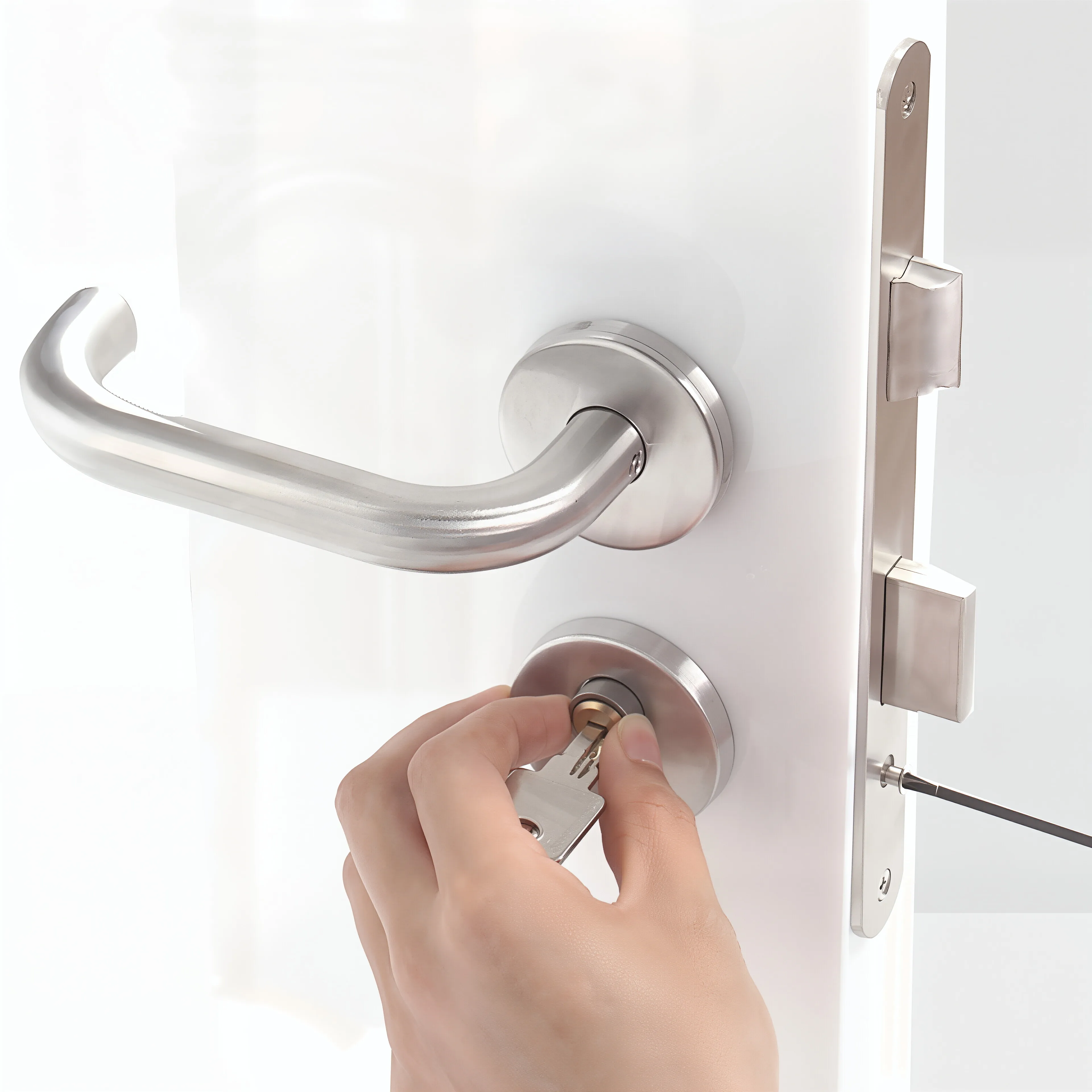 Огнестойкая перегородка дверного замка из нержавеющей стали 304 для офиса и больницы с корпусом замка 7255 — противопожарный дверной замок с ручкой
Огнестойкая перегородка дверного замка из нержавеющей стали 304 для офиса и больницы с корпусом замка 7255 — противопожарный дверной замок с ручкой