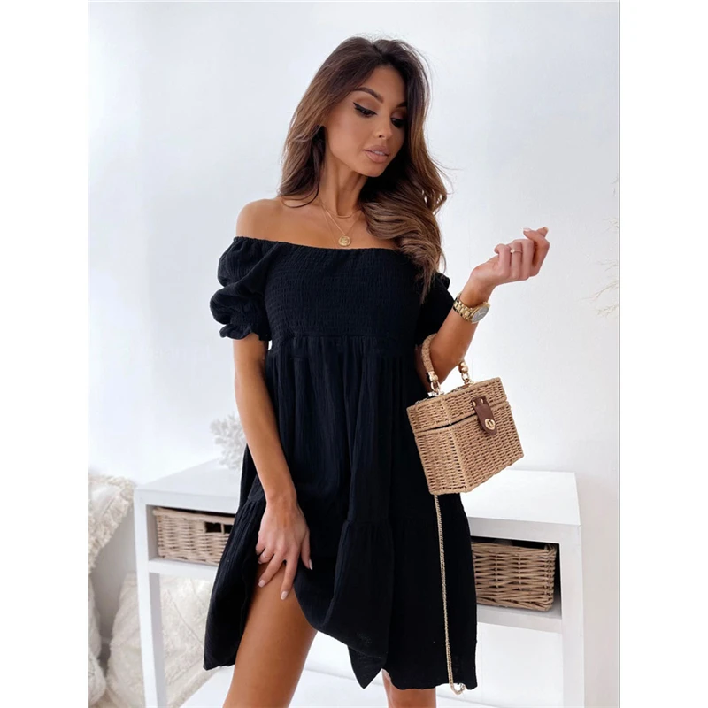 Womens Square Neck Ruffle Sleeve Dress Smocked Waist Tiered Dress Chic Casual Mini Dress Summer Beach Holiday Daily Wear
Womens Square Neck Ruffle Sleeve Dress Smocked Waist Tiered Dress Chic Casual Mini Dress Summer Beach Holiday Daily Wear