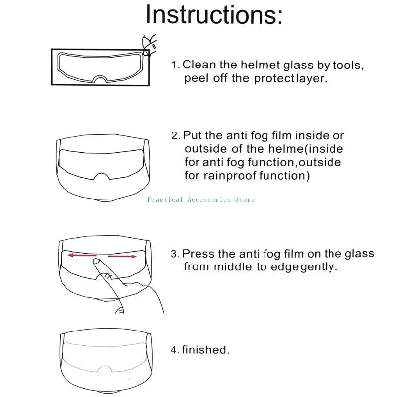 U75E Helmet Clear Rainproof Anti-Fog Patch Film Motorcycle Visor Len for K4 Universal
U75E Helmet Clear Rainproof Anti-Fog Patch Film Motorcycle Visor Len for K4 Universal