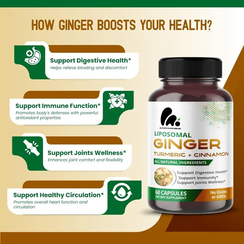 Liposome Ginger, Turmeric, Lemon Fragrance, Cinnamon Capsules - Supports Digestion, Immunity, and Joints -30 Days Supply
Liposome Ginger, Turmeric, Lemon Fragrance, Cinnamon Capsules - Supports Digestion, Immunity, and Joints -30 Days Supply