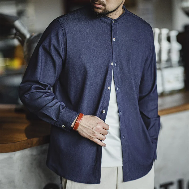 Maden American Retro Cool Feeling Ice Silk Denim irt round Ne Long Sve Casual Outerwear for Men Autumn Season
Maden American Retro Cool Feeling Ice Silk Denim irt round Ne Long Sve Casual Outerwear for Men Autumn Season