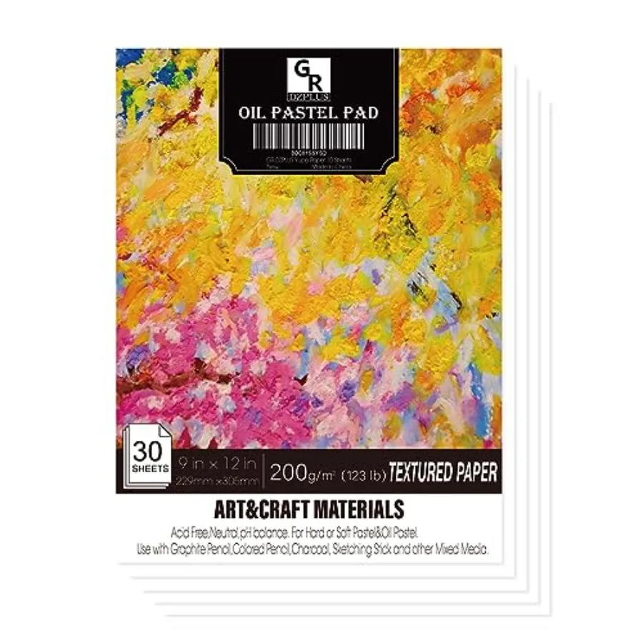Oil Pastel 9x12 in 123 lb/200g 30 Sheets Heavyweight Drawing Paper
Oil Pastel 9x12 in 123 lb/200g 30 Sheets Heavyweight Drawing Paper
