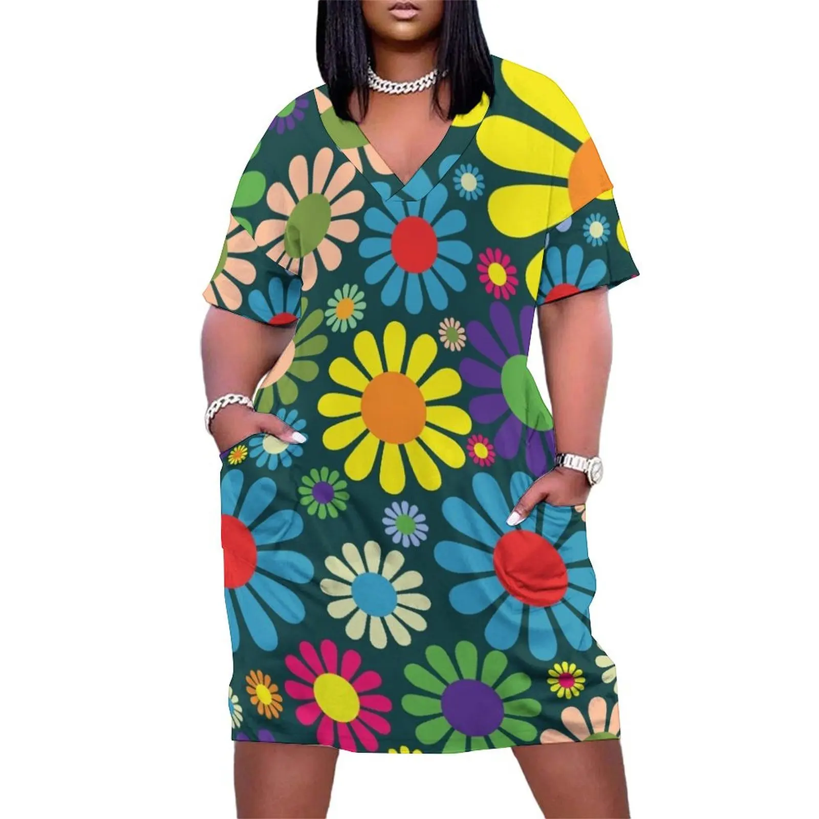 1970s Pattern Loose Pocket Dress elegant party dress for women 2024 Evening gown
1970s Pattern Loose Pocket Dress elegant party dress for women 2024 Evening gown