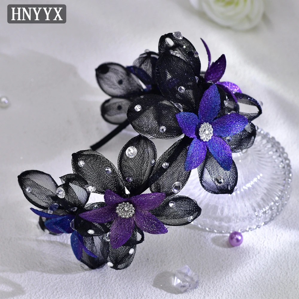 HNYYX Elegant Black Color Mesh Flower Headband Sparkly Rhinestone Purple Blue Floral Hair Hoop Bridal Headpiece for Wedding A207
HNYYX Elegant Black Color Mesh Flower Headband Sparkly Rhinestone Purple Blue Floral Hair Hoop Bridal Headpiece for Wedding A207